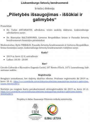 Diskusija „Pilietybės išsaugojimas - iššūkiai ir galimybės“ su Dr Antanaičiu ir Dr Baltaduoniu
